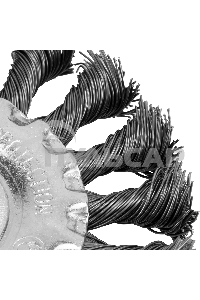 Щетка для УШМ Сибртех 100 мм, посадка 22,2 мм, Плоская, крученая проволока 0,5 мм 746307