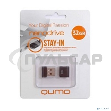 Флешка USB 2.0 QUMO 32 Gb, NANO QM32GUD-NANO-B черный