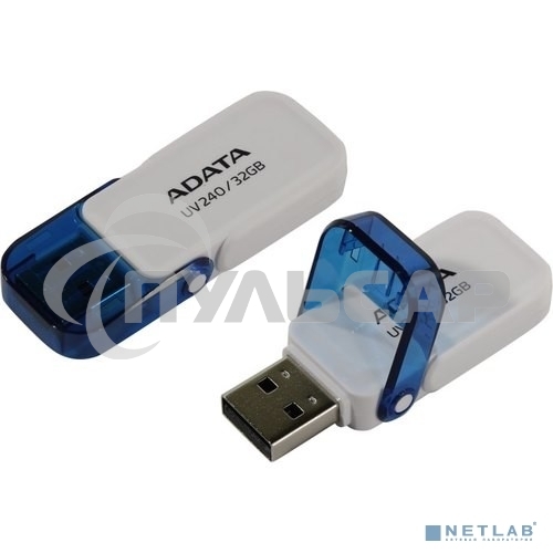 Флешка USB ADATA UV240 (AUV240-32G-RWH), 32 Gb, USB 2.0, R/W 15/5, белый/синий