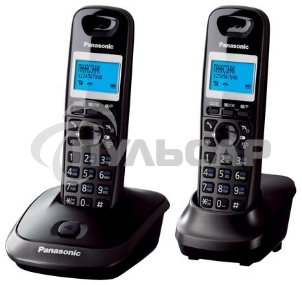 Телефон беспроводной (DECT) Panasonic KX-TG2512RU2 Доп трубка в комплекте, АОН, Caller ID, спикерфон, полифония