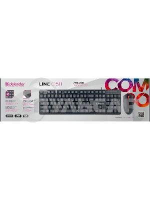 Комплект клавиатура + мышка Defender LINE C-511 RU черный