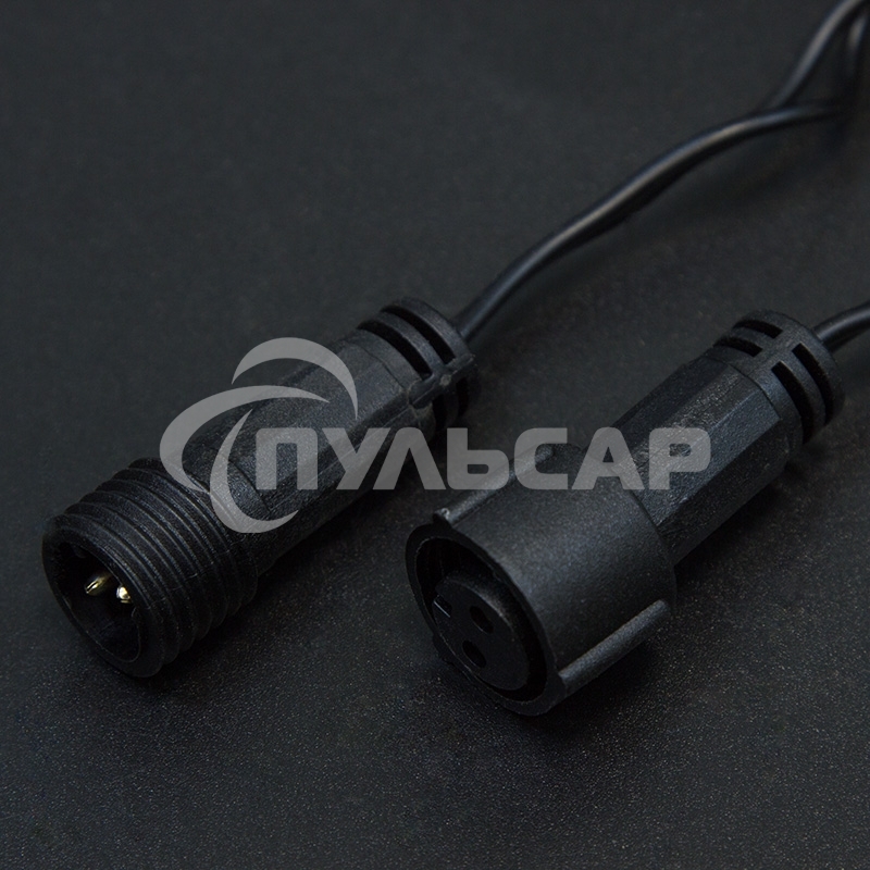 Гирлянда Нить 10м, свечение с динамикой, черный ПВХ, 230В, RGB