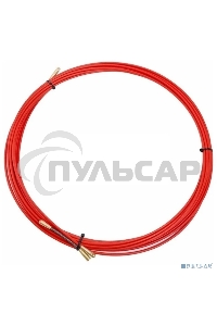 Протяжка кабельная (мини УЗК в бухте), стеклопруток, d=3,5мм, 15м КРАСНАЯ (47-1015)