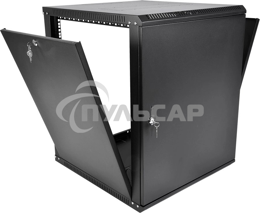 Шкаф телекоммуникационный настенный разборный ЦМО ЭКОНОМ 15U (600 350) дверь металл, черный