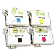 Картридж струйный Cactus CS-EPT1285 черный/голубой/пурпурный/желтый (31 мл) для Epson Stylus SX125/SX425W/SX420W/S22/Office BX305F/BX305FW