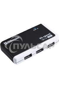 Разветвитель USB Defender QUADRO INFIX USB2.0 - 4 порта, скор. - до 480 Мбит/с, + кабель USB 2.0 A(M) - MiniB (M) - 1м.