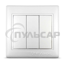 Выключатель 3-кл. СП Севиль 10А IP20 белый Universal С0043