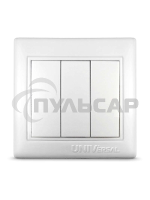 Выключатель 3-кл. СП Севиль 10А IP20 белый Universal С0043