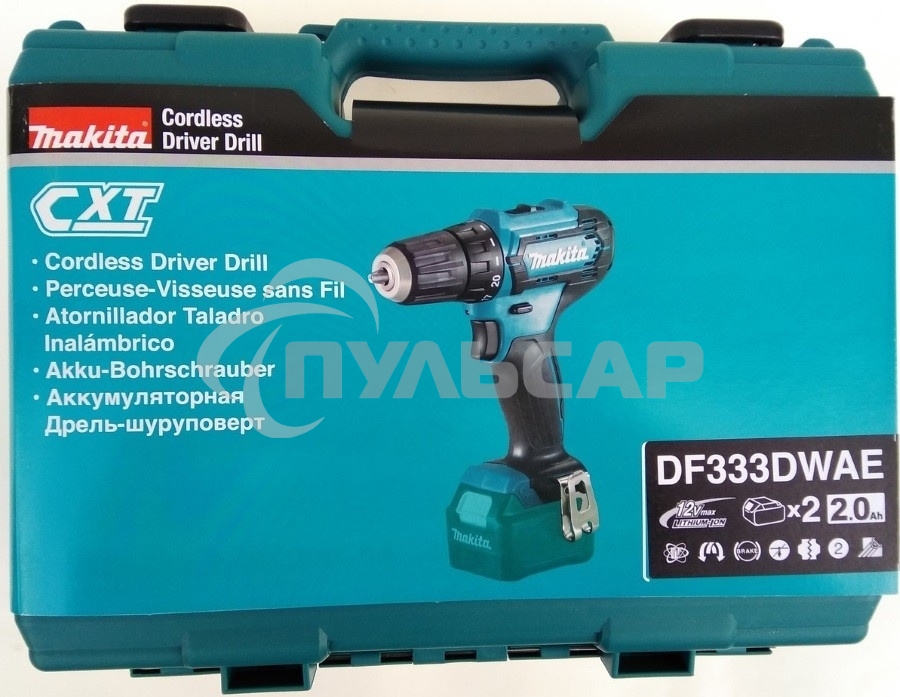 Дрель-шуруповерт Makita DF333DWAE Аккумуляторная, Кейс