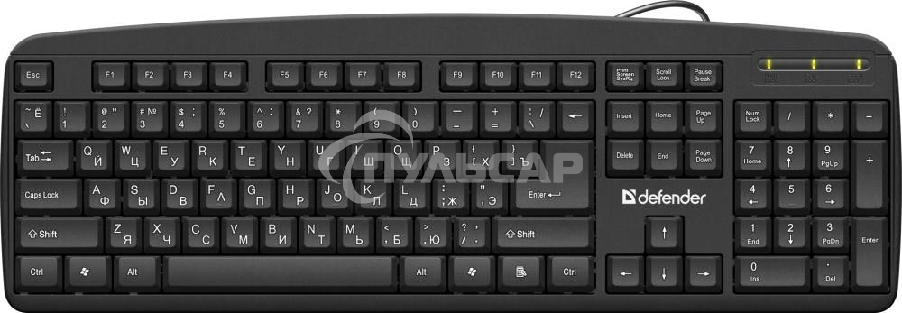 Клавиатура проводная Defender Office HB-910 RU, USB, черный