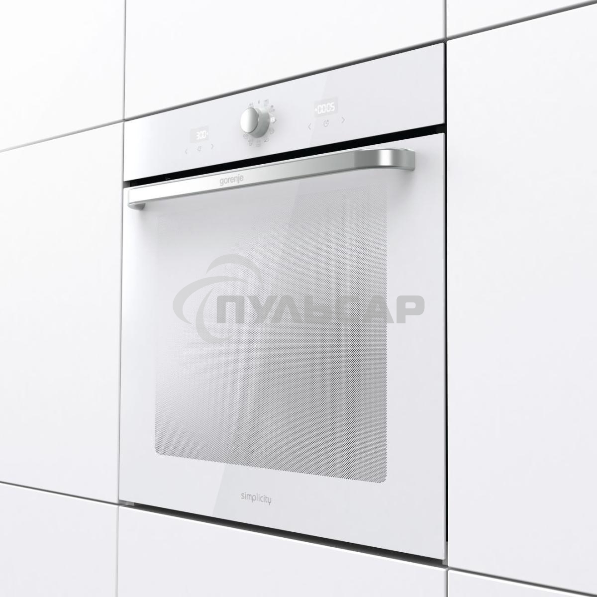 Электрическая духовка Gorenje BOS67371SYW 60 см, 77 л, Коллекция: Simplicity, Очистка паром AquaClean, 12 режимов, белый