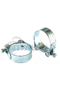 Хомуты металлические, силовые 52-55 мм, ширина 22 мм, шарнирные, W1, 2 шт. Сибртех