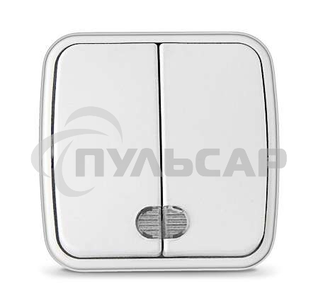 Выключатель 2-кл. ОП Электра 10А IP20 с подсветкой белый Союз 0030