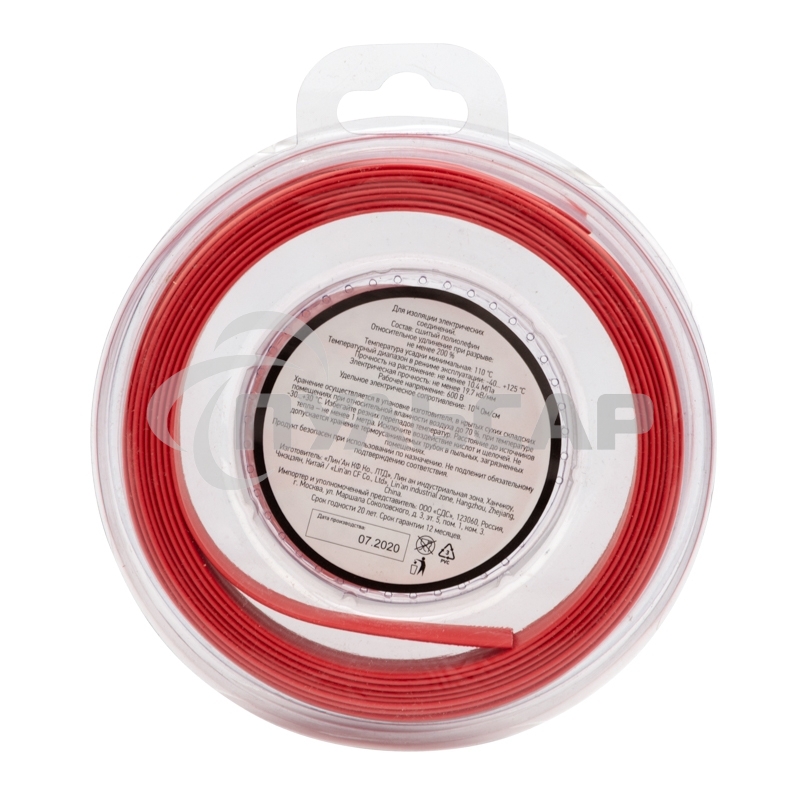 Трубка термоусаживаемая 10.0/5.0мм красн. ролик 2.44м Rexant 29-0054