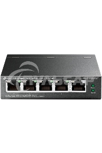 Коммутатор TP-Link 5-Port Gigabit Unmanaged Switch with 4-Port PoE+, metal case, desktop mount, PoE budget 40W.