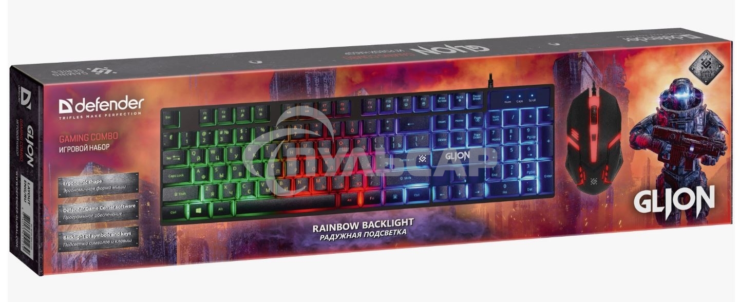 Комплект клавиатура + мышка Defender GLION C-123 RU PROMEGAJET