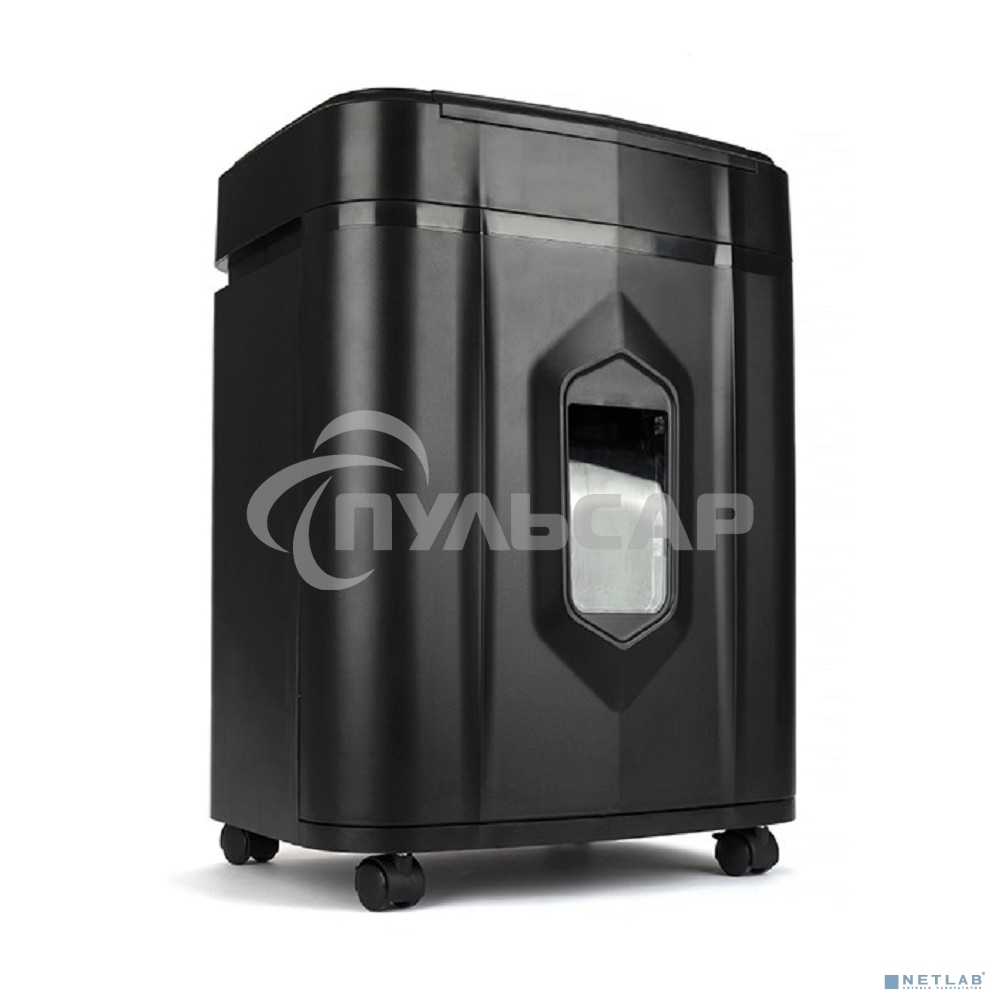 Шредер Heleos АП23-4 черный с автоподачей (секр.P-4) фрагменты 145лист. 23лтр. скрепки скобы пл.карты