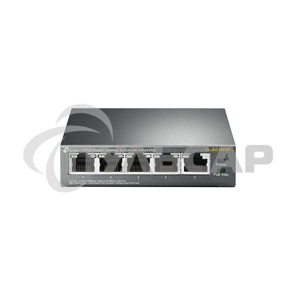 Коммутатор TP-Link SMBTL-SG1005P 5-портовый гигабитный настольный коммутатор с 4 портами PoE SMB 56W