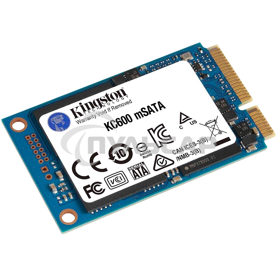 Накопитель SSD Kingston KC600, 1024Gb, mSATA, R/W 550/520