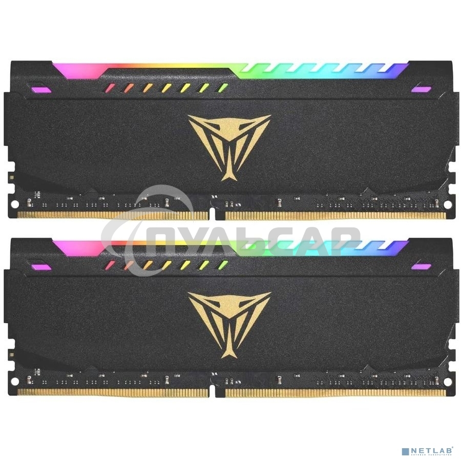 Оперативная память Patriot Viper Steel, DDR4, 16Gb (2x8Gb), 3600MHz, CL20, DIMM, с радиатором, RGB, черный