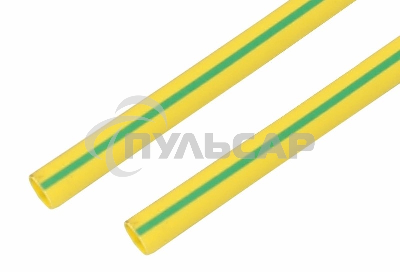Термоусаживаемая трубка Rexant 30,0/15,0 мм, желто-зеленая, упаковка 10 шт. по 1 м