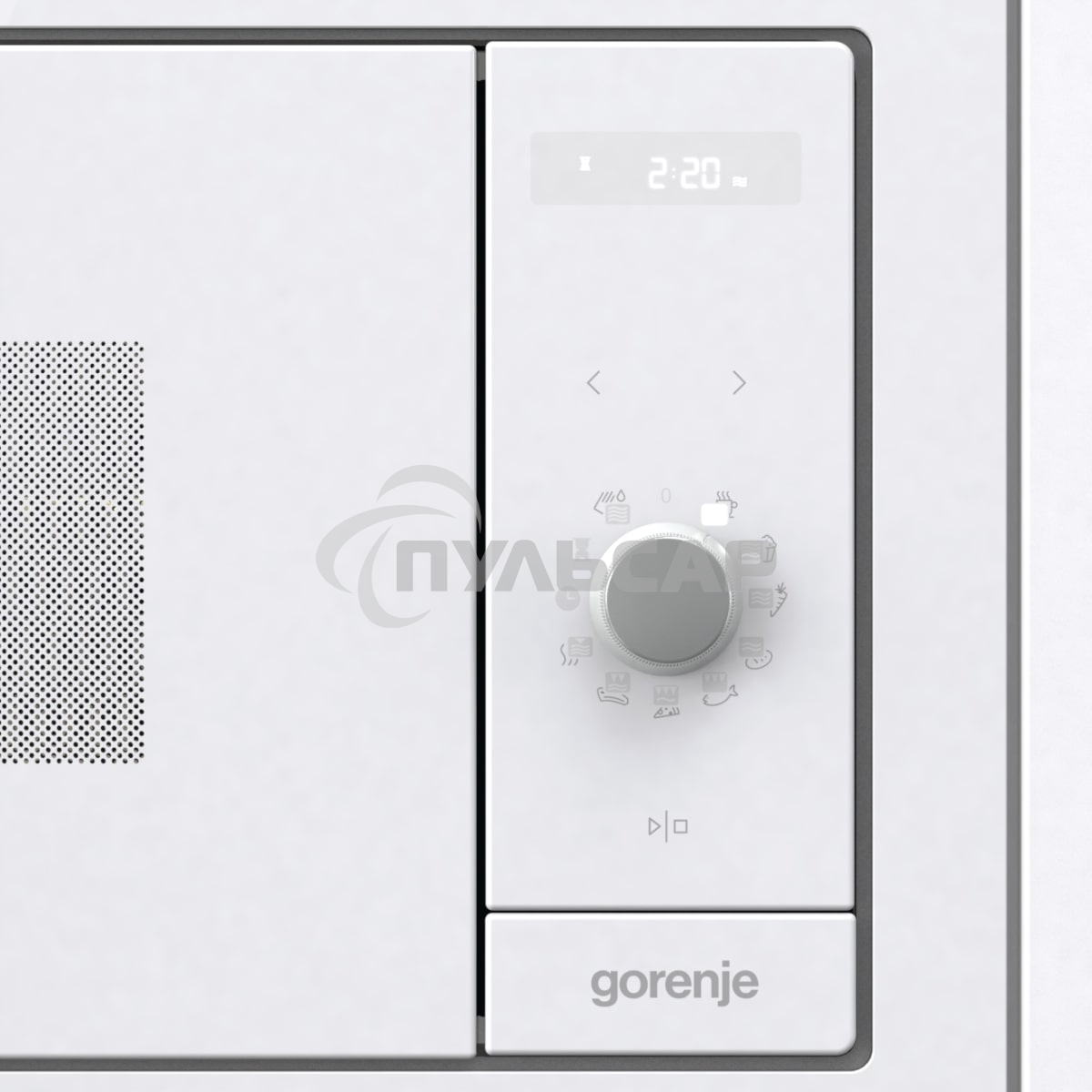 Микроволновая печь встраиваемая Gorenje BM235G1SYW белый, 23 л, 900 Вт, переключатели - поворотный механизм/сенсор