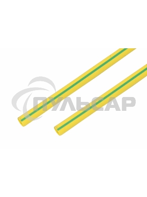 Термоусаживаемая трубка Rexant 15,0/7,5 мм, желто-зеленая, упаковка 50 шт. по 1 м