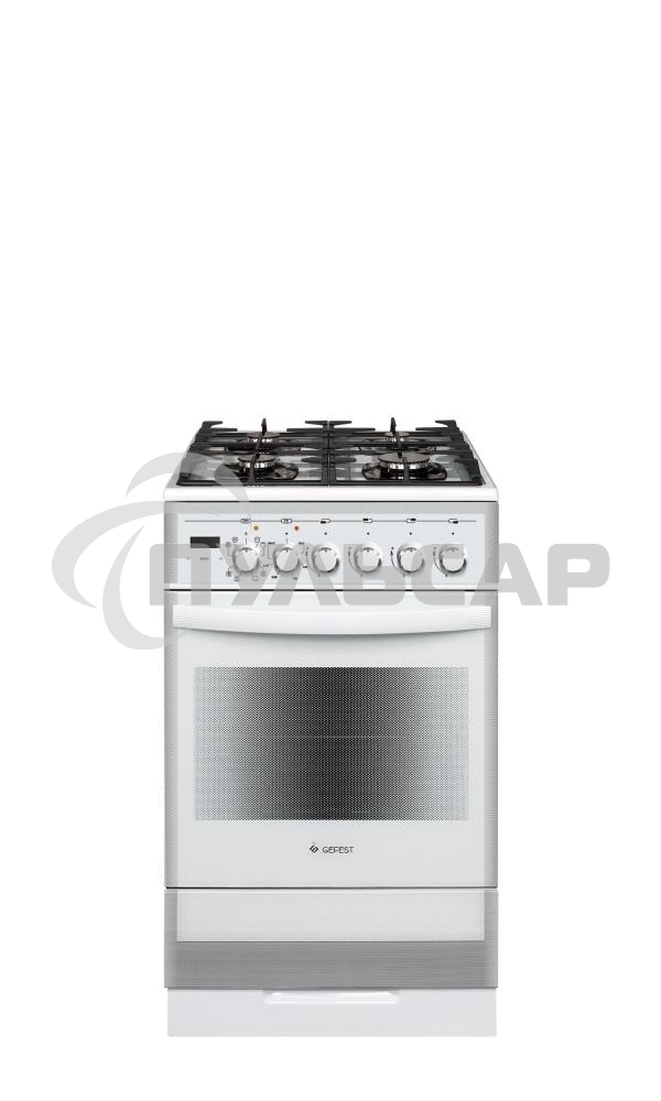 Плита комбинированная Gefest ПГЭ 5502-03 0042 белый, конфорок 4 газовых, духовка 55 л, 50 см x 85 см x 58.5 см
