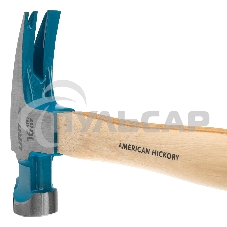 Молоток-гвоздодер GROSS American hickory 450г, угол 75, магнит, обрезиненная рукоятка 10418