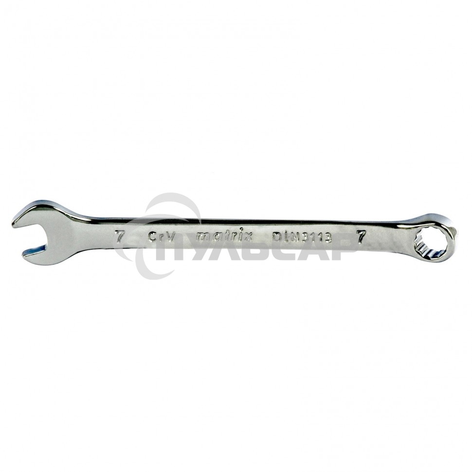 Ключ комбинированный Matrix, 7 мм, CrV, полированный хром