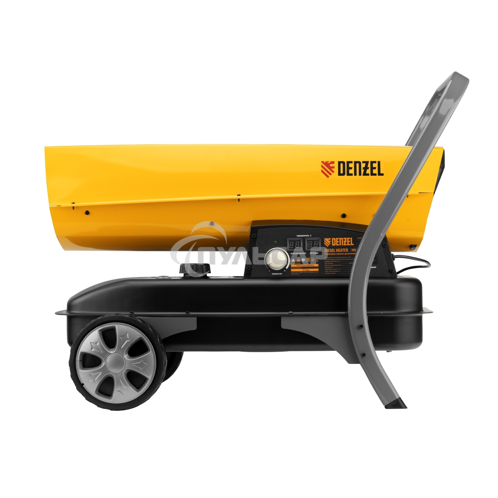 Дизельная тепловая пушка Denzel DHG-45i, 45 кВт, 1000 м3/ч, прямой нагрев, электронный термостат