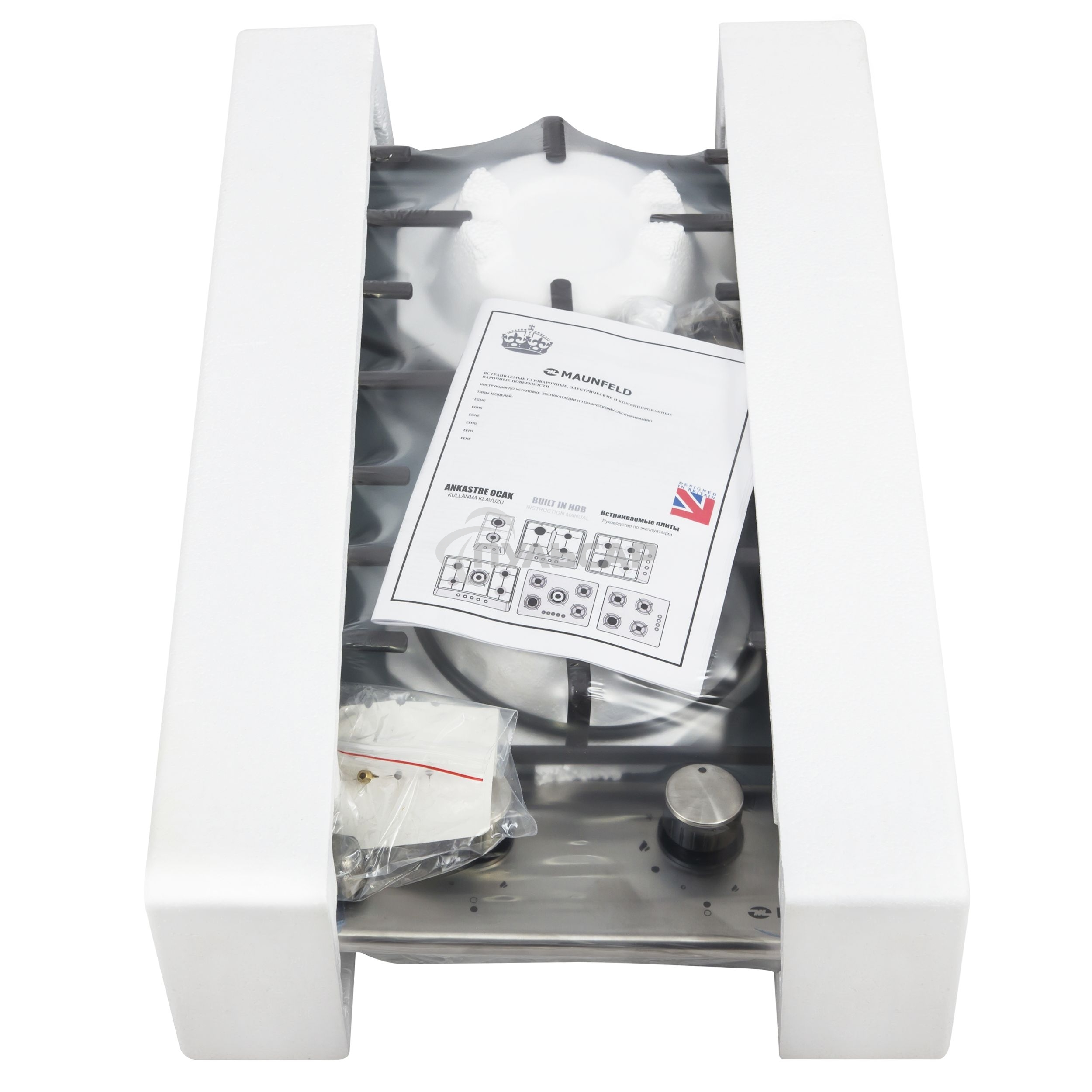 Газовая варочная панель Maunfeld EGHS.32.3ES/G, нержавеющая сталь