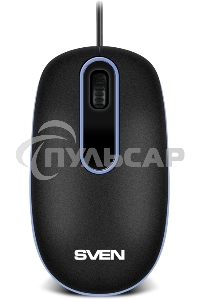 Мышь проводная SVEN RX-90 черный, 1000 dpi, USB, кнопки - 3