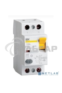 Выключатель дифференциального тока (УЗО) 2п 63А 100мА тип ACS ВД1-63 ИЭК MDV12-2-063-100