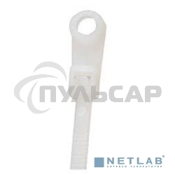 Хомут-стяжкa нейлоновая под винт Rexant 200x4,3 мм, белая, упаковка 100 шт.