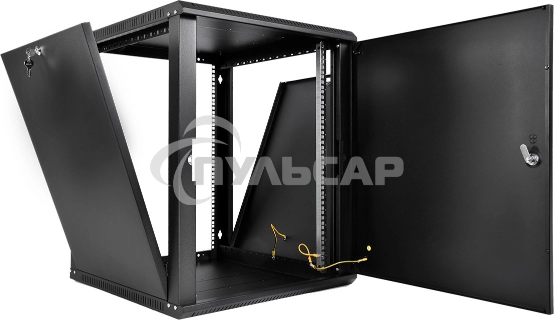 Шкаф телекоммуникационный настенный разборный ЦМО ЭКОНОМ 15U (600 520) дверь металл, черный