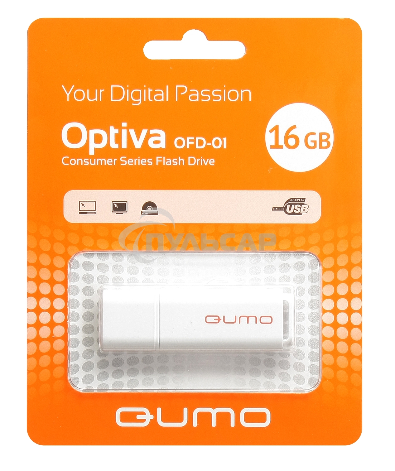 Флешка USB QUMO 16 Gb Optiva 01 White QM16GUD-OP1-белый