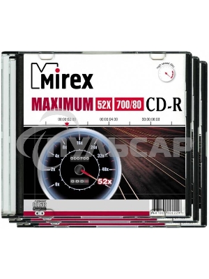 Диск CD-R Mirex 700 Mb, 52х, Maximum, Slim Case (5), (5/200) упаковка из 5 шт