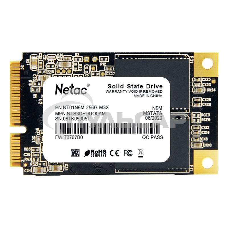 Накопитель SSD Netac N5M, 256Gb, mSATA, R/W 560/520