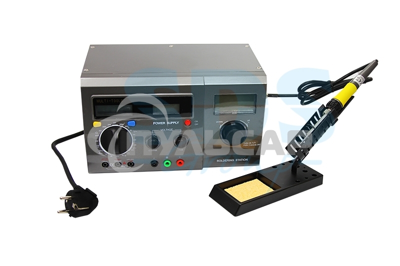 Многофункциональная цифровая паяльная станция с мультиметром и ЖК дисплеем Rexant, 220 В/48 Вт