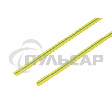 Термоусаживаемая трубка Rexant 6,0/3,0 мм, желто-зеленая, упаковка 50 шт. по 1 м