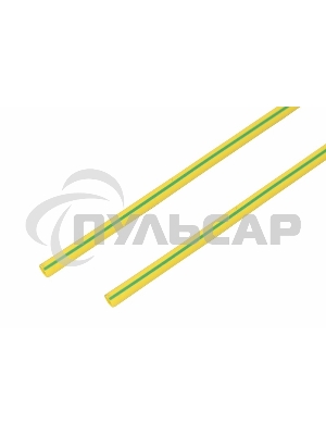 Термоусаживаемая трубка Rexant 6,0/3,0 мм, желто-зеленая, упаковка 50 шт. по 1 м