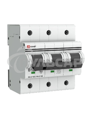 Выключатель автоматический модульный 3п D 125А 15кА ВА 47-125 EKF mcb47125-3-125D