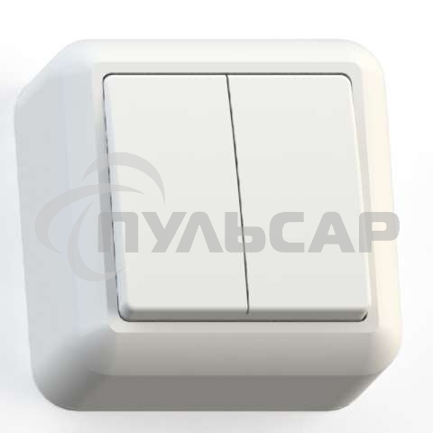 Выключатель 2-кл. ОП Оптима 10А IP20 А510-380 с монтажной пластиной сл. кость Кунцево 8033
