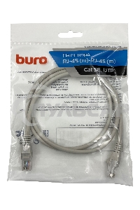 Патч-корд Buro cat5E 1м серый RJ-45 (m)-RJ-45 (m)
