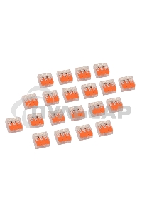 Клемма соединительная рычажковая компактная Rexant 3-проводная, прозрачная, 0.14-4 мм² (20 шт./уп.)