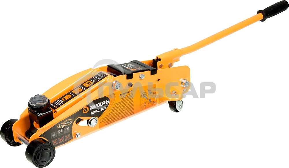 Домкрат ВИХРЬ ДМК-2,5ФК2,5т,140-390мм,сфиксатором,вкейсе, гидравлический подкатной