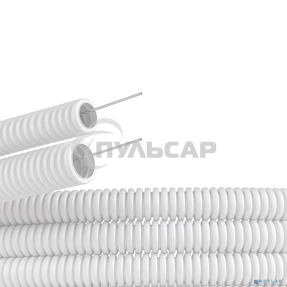 Труба ПЛЛ гибкая гофр. не содержит галогенов д.25 м м, ПВ-0, с протяжкой,50 м, белый