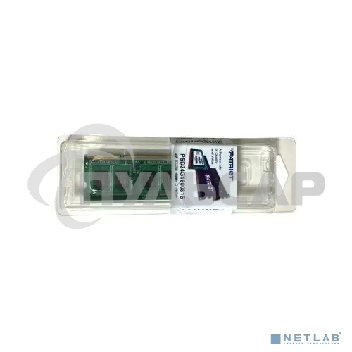 Оперативная память Patriot, DDR3, 4Gb (1x4 Gb), 1600 MHz, CL11, SO-DIMM