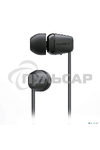 Гарнитура вкладыши Sony WI-C100 черный беспроводные bluetooth шейный обод